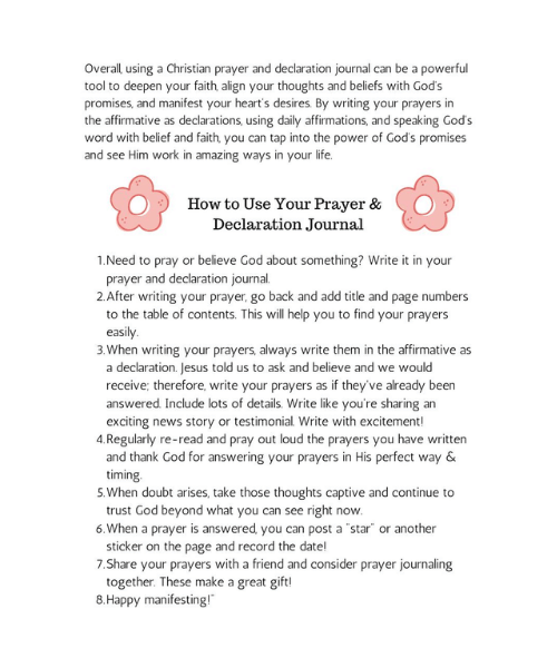 prayer & declaration journal prayer & declaration journal